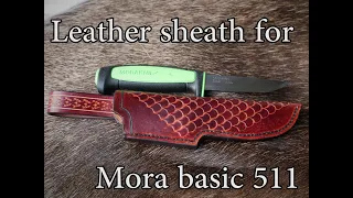 Making a Knife Leather sheath for a Mora Basic 511
