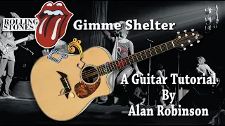 Gimme Shelter - Rolling Stones  - Acoustic Guitar Lesson (2021 ver Ft. my son Jason on lead etc.)