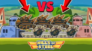 EPIC TANK BATTERY in COMMANDER FIGHTS ONLINE BATTLE MODE - Hills of Steel