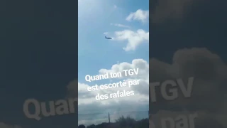 Un Rafale a survolé le TGV en direction de Rennes dimanche 2 juillet.