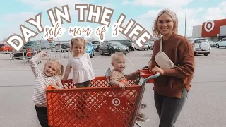 Solo day in the life of a mom | military wife | 3 kids 4 & under