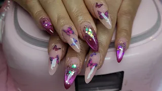 Watch me work: Nail Transformation polygel to Acrylic Nailson mom |  life   update  #nails