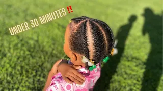 Black Little Girl Braid Hairstyle on Short Natural Hair | How To Tutorial