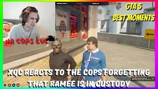 XQC reacts to Ramee escaping custody from a cop car  | GTA 5 RP NoPixel