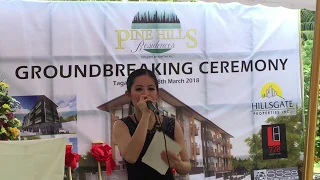 Marylaine Viernes, emcee for Hillsgate Realty Groundbreaking Ceremonies