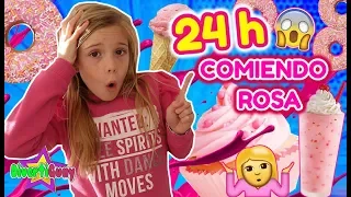 24 HORAS COMIENDO ROSA | PASO UN DÍA ENTERO PROBANDO COMIDA POR COLORES Y ME ENCANTA