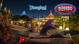 Dumbo the Flying Elephant at Night On Ride Ultra HD 4K POV with Queue Disneyland 2022 08 17