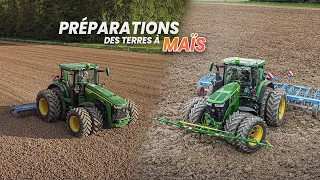 🌽 Préparations des terres à maïs | John Deere 8r340 & 7r270 🟢🤩