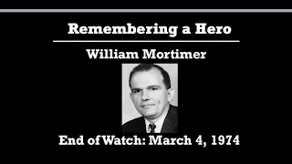 In Memory of Dayton Police Detective Sergeant William Mortimer | Who died 48 years ago today