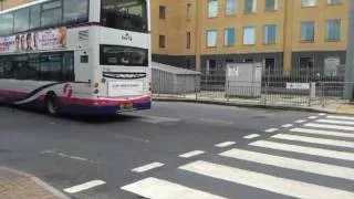 First WY Wright Gemini 37100 (YJ08 GWU) hoovers in Bradford Interchange [phone vid]