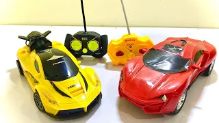 Yellow Ferrari and Rc car || Unboxing and testing remote control car 🚗