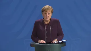 Bundeskanzlerin Angela Merkel verurteilt Gewaltverbrechen von Hanau (20. Feb. 20)