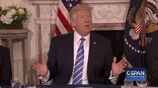 President Trump answers questions on North Korea (C-SPAN)