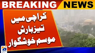 Pleasant weather in Karachi with heavy rain | Geo News