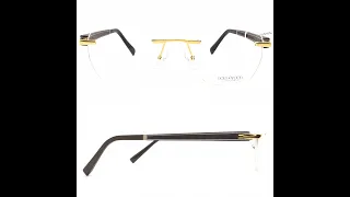 gold-and-wood mercure rimles eyeglasses