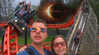 Riding Roller Coasters During the SOLAR ECLIPSE! Dollywood feat. Lightning Rod Chain Lift Reaction!