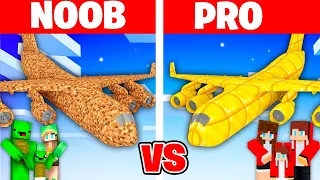 Mikey Family & JJ Family - NOOB vs PRO : Airplane House Build Battle in Minecraft (Maizen)