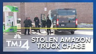 Amazon truck stolen, driver leads officers on chase