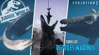 ¡TODOS los REPTILES MARINOS! - Jurassic World Evolution 2.