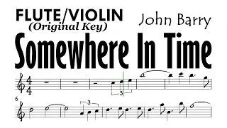 Somewhere In Time Flute Violin Shorter Version Sheet Music Backing Track Partitura John Barry
