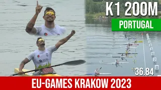 K1 Men 200m Final A EU-GAMES krakow 2023 | PORTUGAL CHAMPION | WAYKVlogs