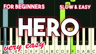 MARIAH CAREY - HERO | SLOW & EASY PIANO TUTORIAL