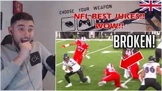 British Soccer Fan Reacts to NFL Best "Ankle Breaking" Jukes || HD