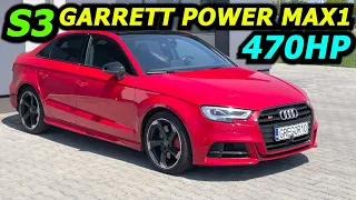 Audi S3 2.0TFSI GARRETT Power Max 1 470HP GREGOR10 DRAGY Times 0-100 100-200 LC TEST