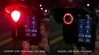 iGPSPORT SRTL SR30: Radar Test (vs. Magene L508)