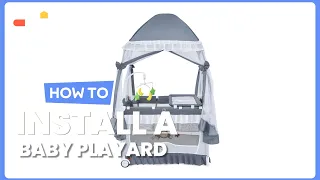 How to Install the 4-in-1 Portable Baby Playard with Carry Bag | BB0490color #costway #howto