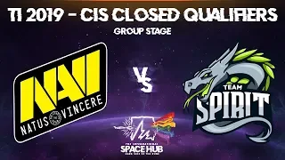 Na`Vi vs Spirit - TI9 CIS Regional Qualifiers: Group Stage