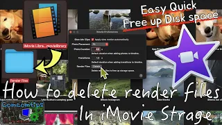 How to save up disk space in storage by deleting render files in iMovie 10.3 MacOS/Not enough space?