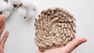 DIY Eco brush for dry massage from jute with your own hands. ECO crochet from jute