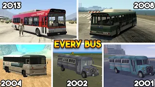 EVERY BUS FROM EVERY GTA GAME ! (GTA 5 VS GTA 4 VS GTA SAN ANDREAS VS GTA VICE CITY VS GTA 3)