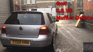 VW Golf 2.8 VR6 4Motion Muffler Delete - Cold Start + Revs & Acceleration