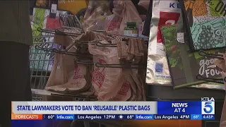 California lawmakers approve bills to ban grocery, retail stores from offering reusable plastic bags