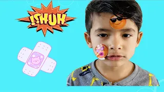 The BOO BOO Story Pretend Play ! Touch And Feel Emoji BandAid Helps