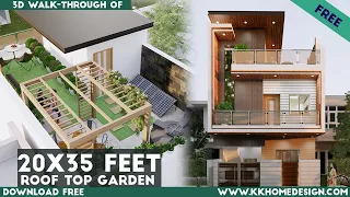 Beautiful Luxurious House Design || 20x35 Feet With Roof Top Garden || 77 Gaj me house plan#153
