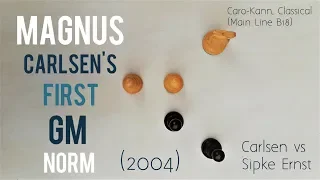 Magnus Carlsen's Immortal at age 13! ⎸Corus 2004 (his first GM norm)