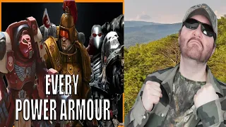 Every Single Power Armour Type Explained  By An Australian - Warhammer 40k Lore - Reaction! (BBT)