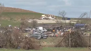 Iowa residents begin going through the rubble after tornado damages homes, businesses