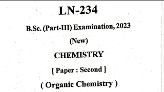 Bsc 3rd year Chemistry 2nd paper Question Paper 2023 | Chemistry 2nd paper Question Paper 2023