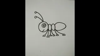 How to draw an ant | step by step | Free hand drawing