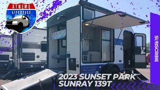 Discover the 2023 @sunsetparkrvmanufacturing5845 Sunray 139T All-New Electric Bed Lift TOY HAULER