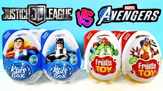 MARVEL vs DC БИТВА СУПЕРГЕРОЕВ! Сюрпризы игрушки Justice League vs Avengers Kinder Surprise unboxing