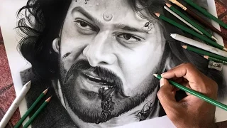 Drawing Baahubali ( PRABHAS ) realistic sketch