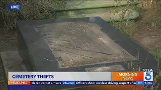 Thieves steal valuable metal plaques from 2nd L.A. County cemetery