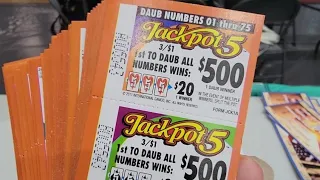Jackpot 5 pull tabs. Let's see!