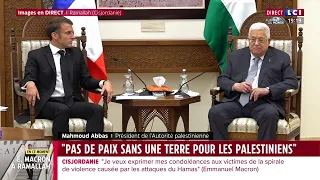 🔴 "Pas de paix sans une terre pour les Palestiniens" déclare Emmanuel Macron face à Mahmoud Abbas