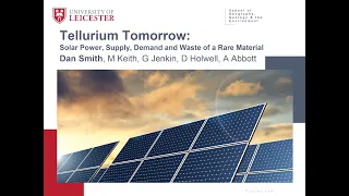 ODH010: Tellurium Tomorrow – supply and demand of a rare material – Dan Smith